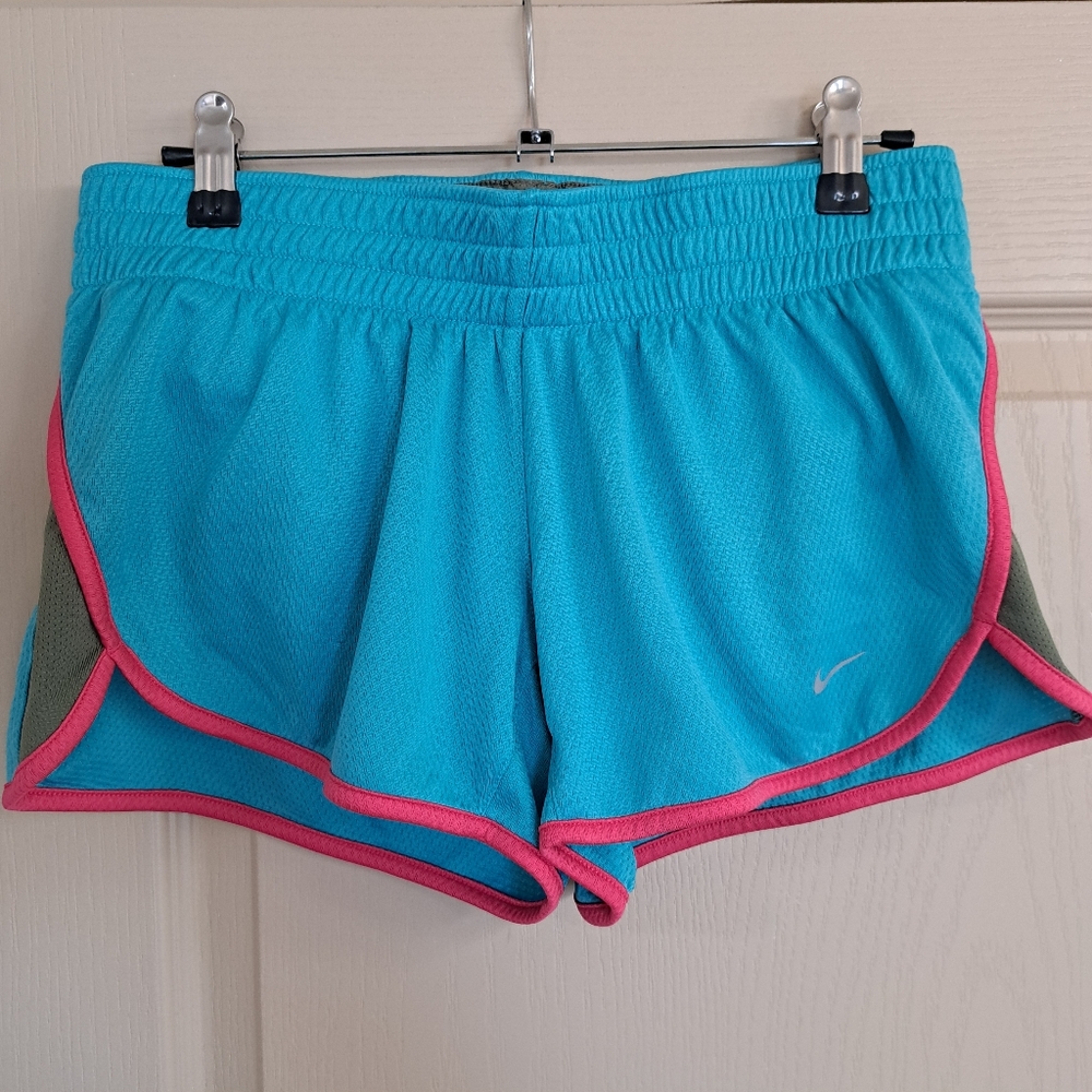Nike Blue and Pink Athletic Shorts Lightweight Breathable Design Medium